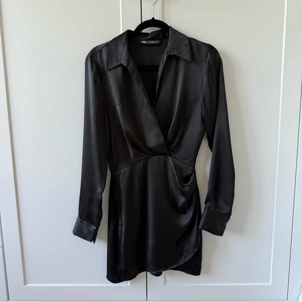 Zara Satin Wrap Dress